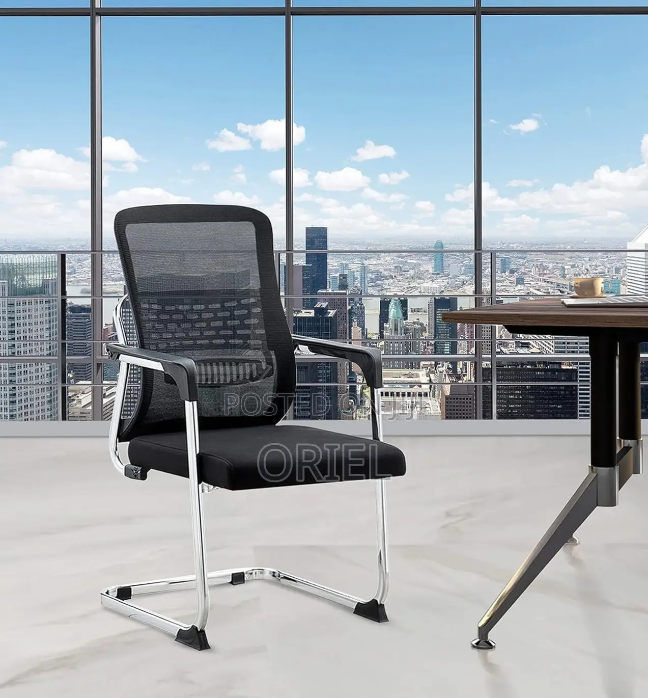 Office Chair : Mesh Visitor Office Chair With Chrome Cantilever Frame