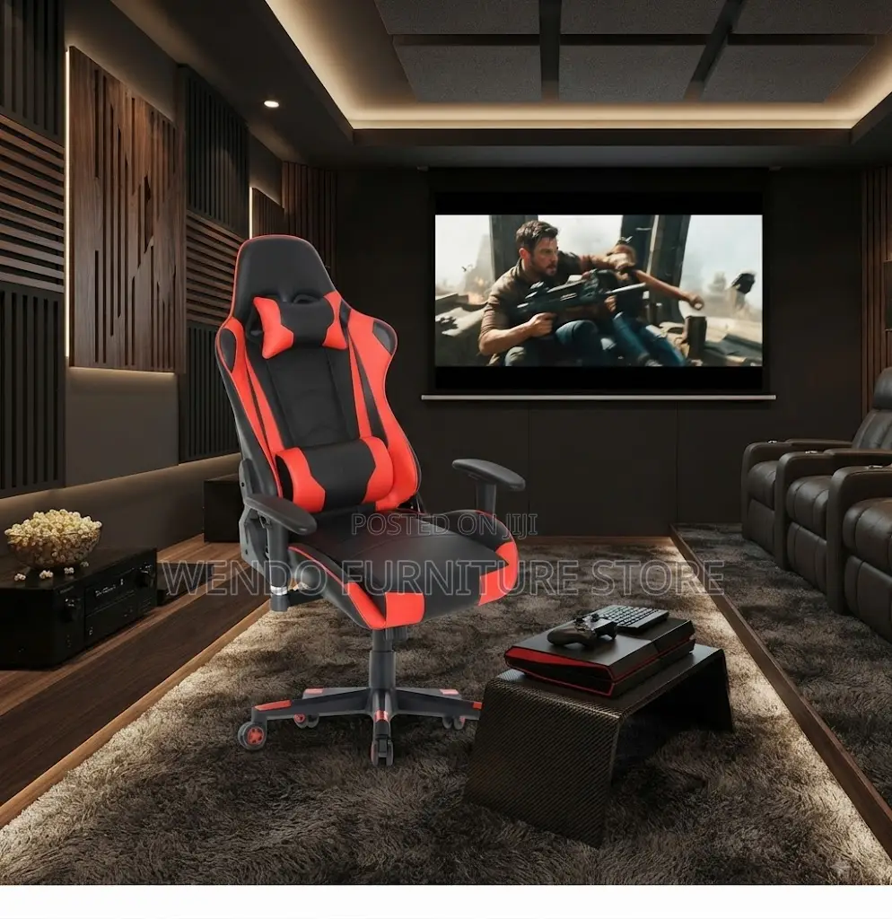 Office Chairs; Leather High Back Red Color Game Chair