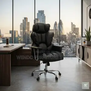 Office Chairs; Black Leather Home Executive Seat