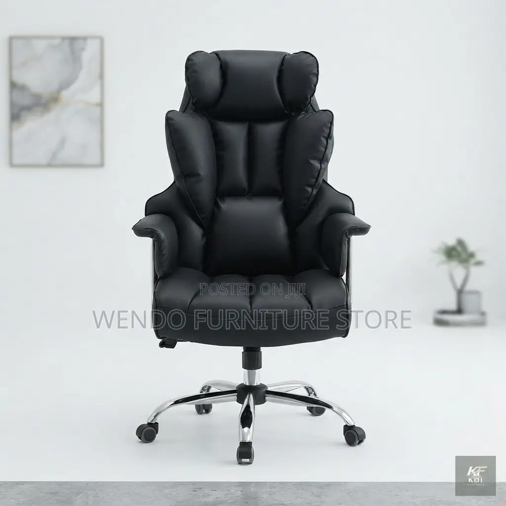 Office Chairs; Black Leather Home Executive Seat