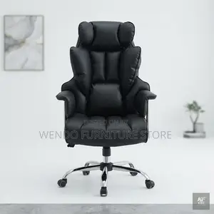 Office Chairs; Black Leather Home Executive Seat