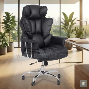 Office Chairs; Black Leather Home Executive Seat