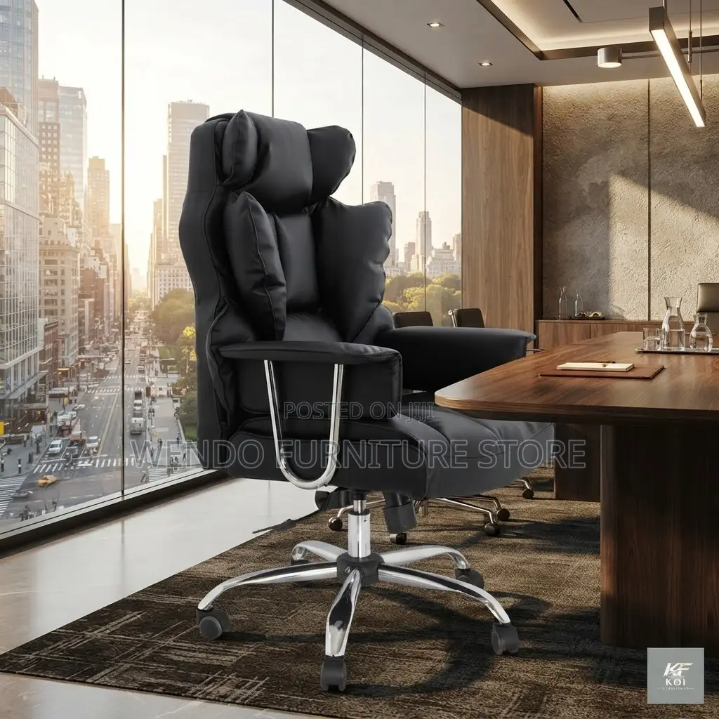 Office Chairs; Black Leather Home Executive Seat