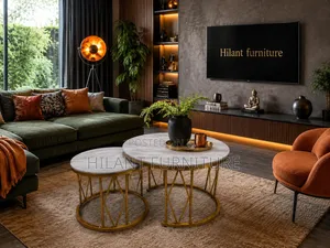 2 in 1 Round Marble Nesting Coffee Table