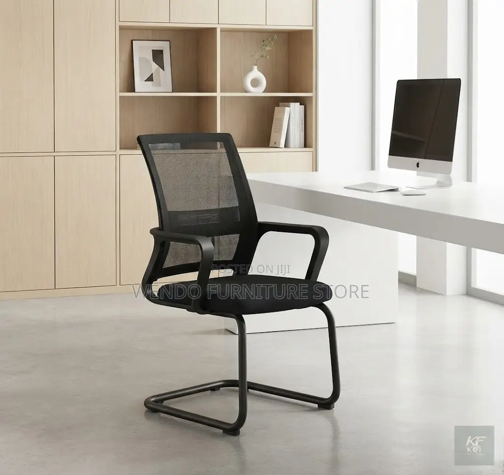 Office Chairs; Black Light Mesh Office Visitors Chairs