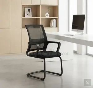 Office Chairs; Black Light Mesh Office Visitors Chairs