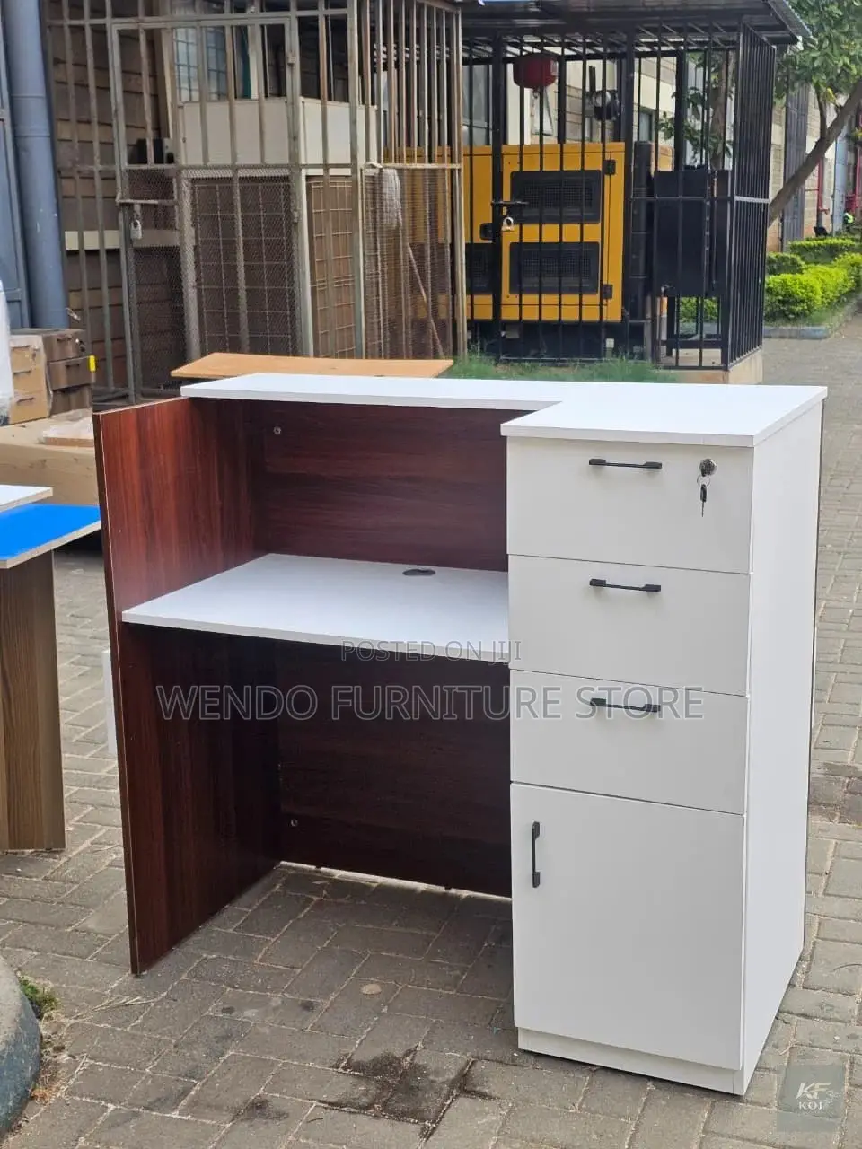 Reception Desk; 1600mm Brown Office Reception Desk