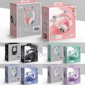 STN-28 Wireless Cat Ear Headphones, With Glowing RGB LED Lighting