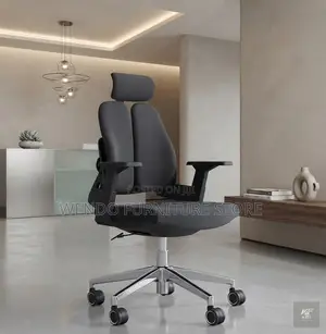 Office Chairs; Orthopedic Black Fabric Dual Backrest Office Chairs