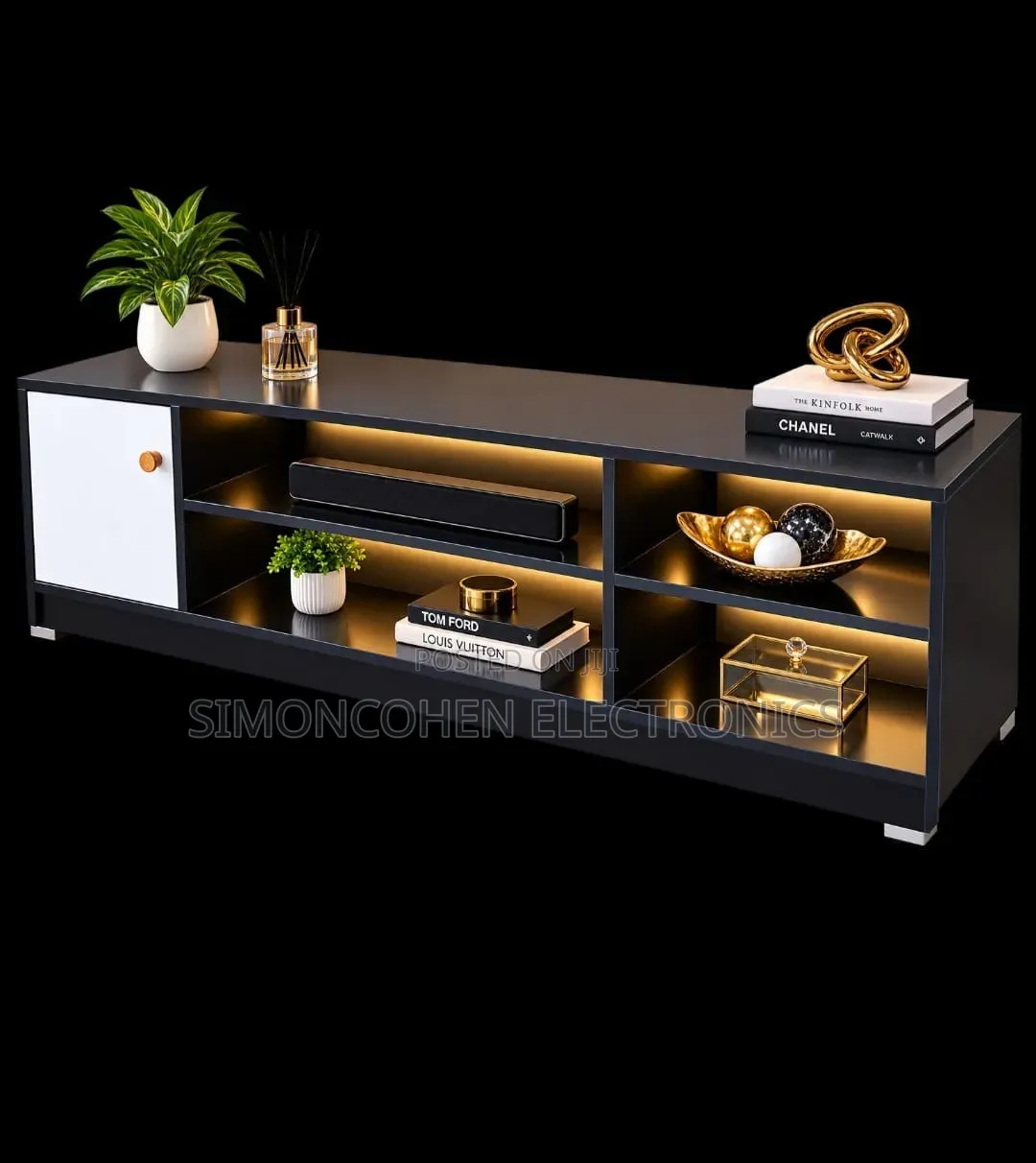 Imported Executive TV Stand With Shelves and Cabinet