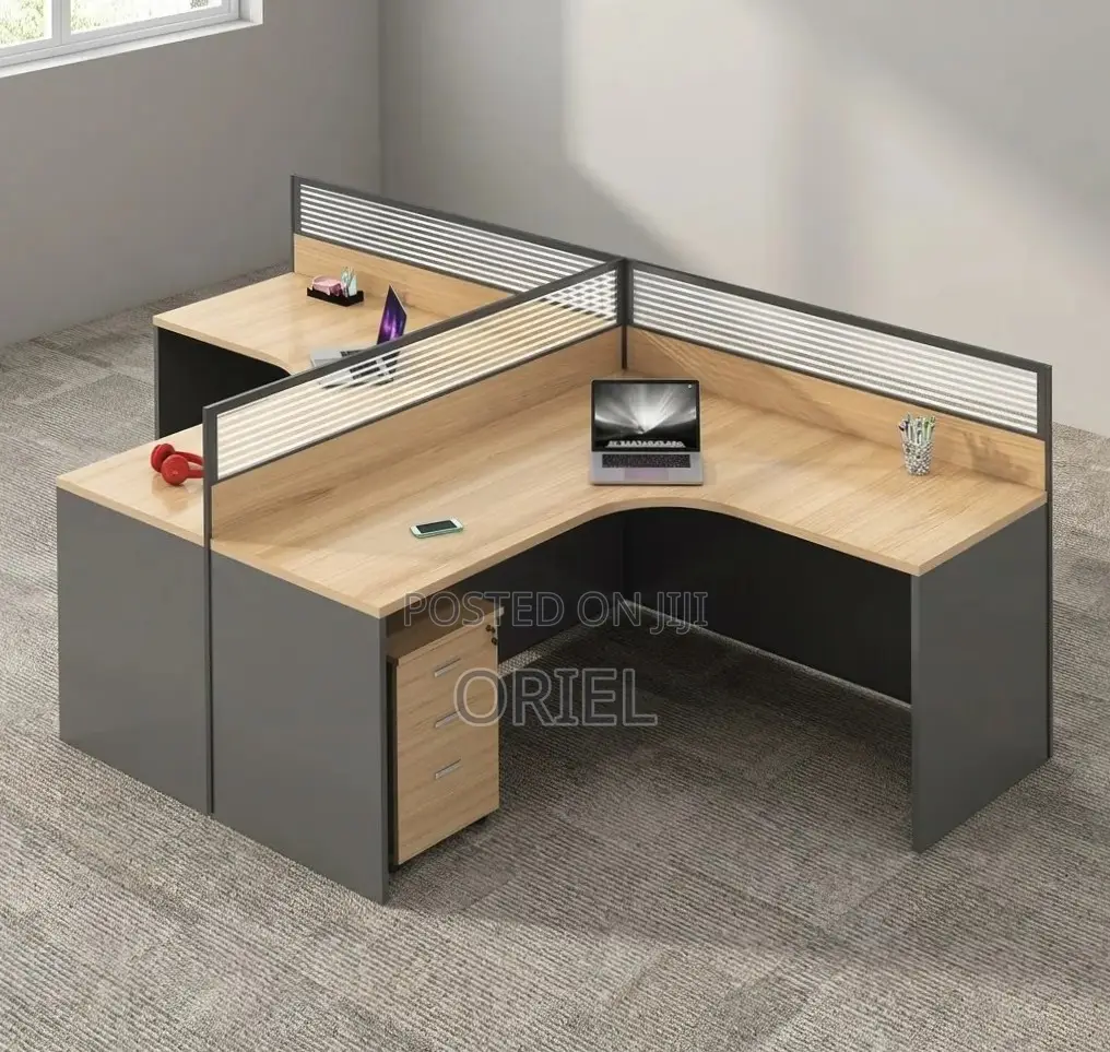 Office Workstation : Curved 2-Seater Office Workstation