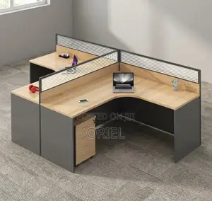 Office Workstation : Curved 2-Seater Office Workstation