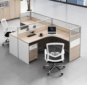 Office Workstation : Curved 2-Seater Office Workstation