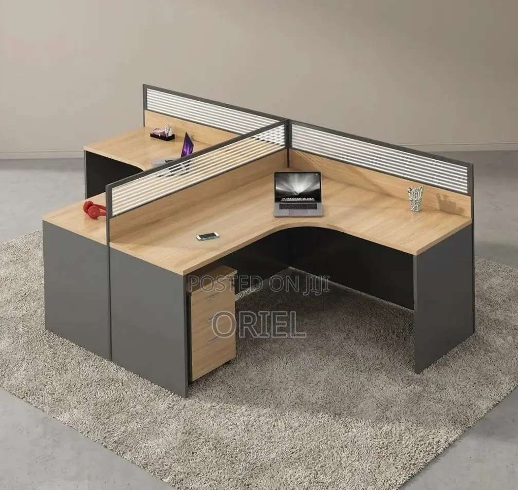 Office Workstation : Curved 2-Seater Office Workstation