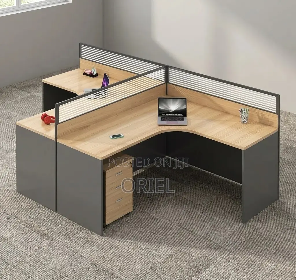 Office Workstation : Curved 2-Seater Office Workstation