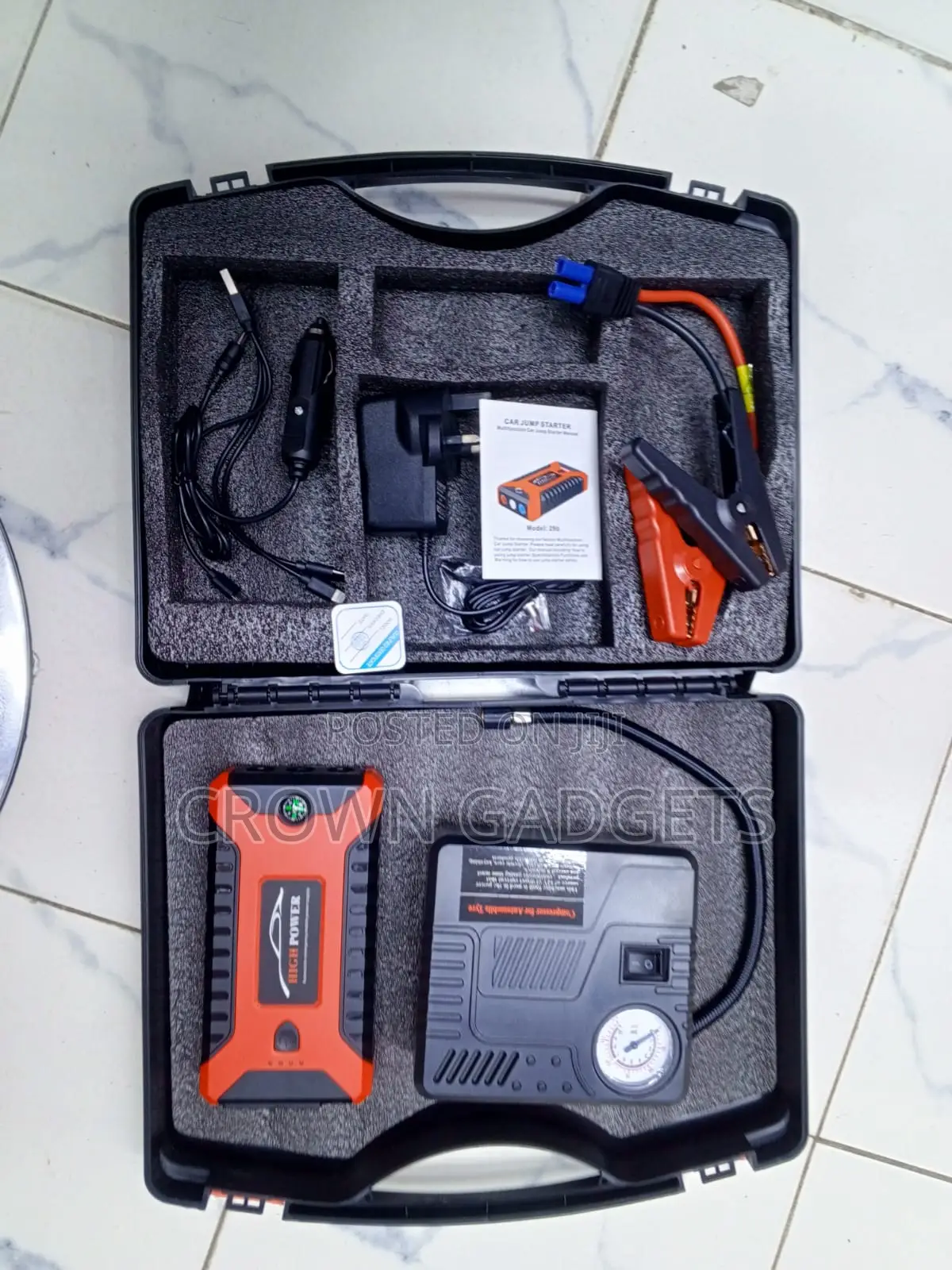 Portable Car Jump Starter With Air Compressor Power Bank