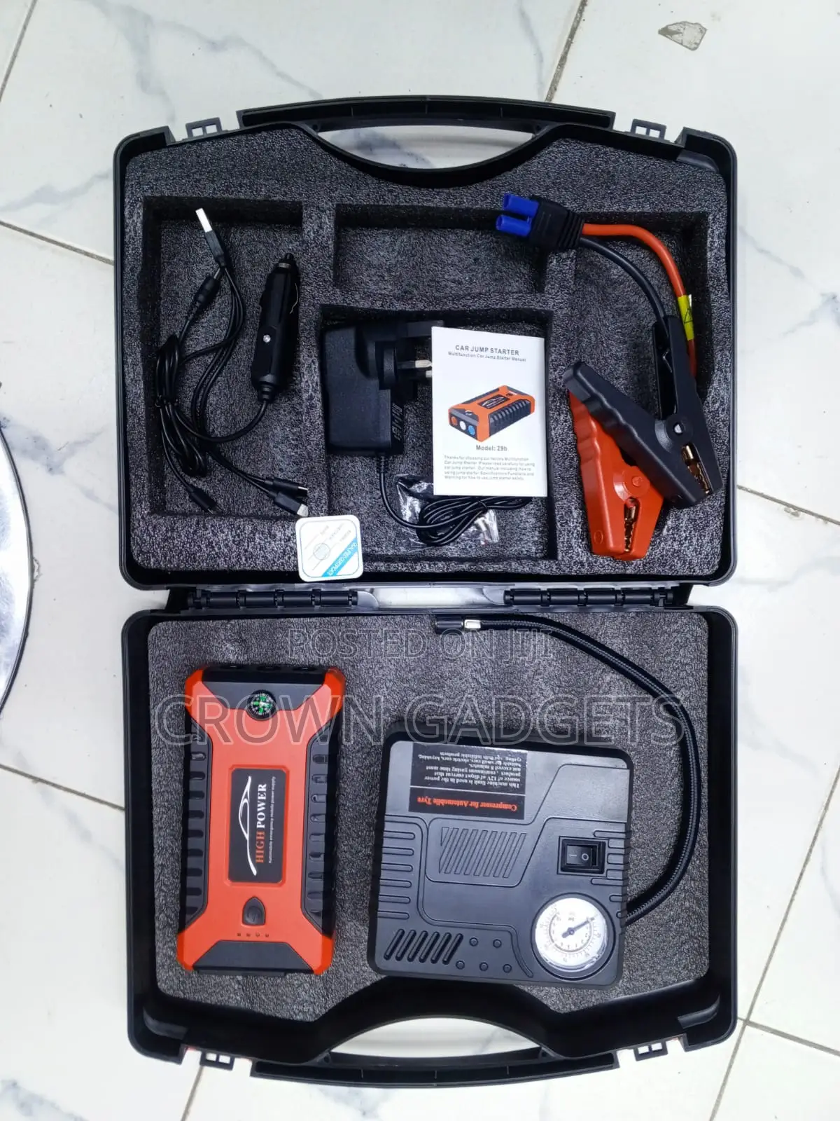 2-in-1 Car Battery Jump Starter Tire Inflator Compressor