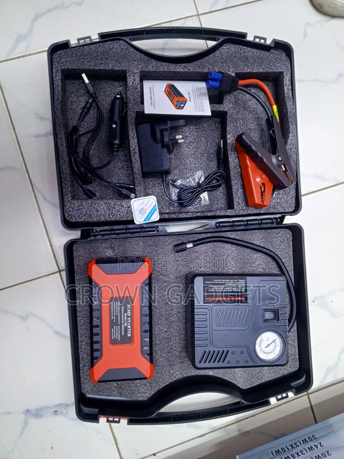 2-in-1 Car Battery Jump Starter Tire Inflator Compressor