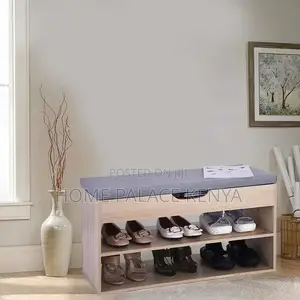 Shoe Storage; Modern Entryway Shoe Rack With Padded Cushion Seat