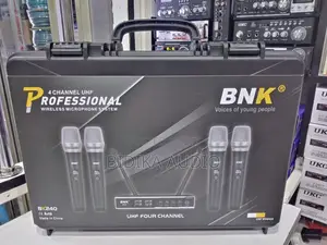 BNK BK240 Professional 4-Channel UHF Wireless Microphone System With H