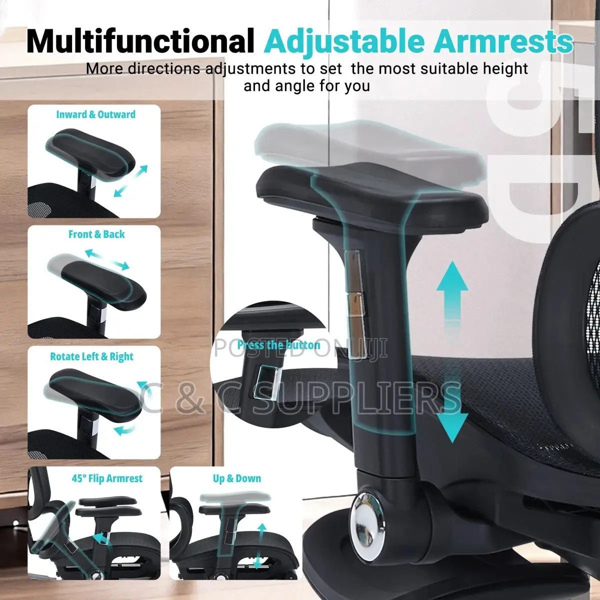 Full Mesh Home Desk Chair With Footrest