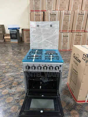 New Model Silver Olelon Free Standing 3 Gas Burner +1 Electric