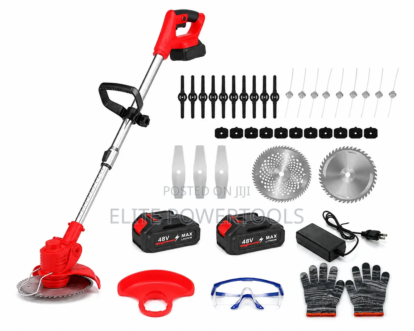 Cordless Brush Cutter With Blades Accessories