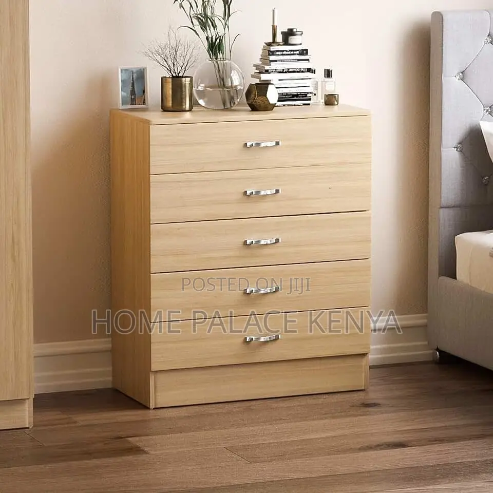 Chest of Drawers; Versatile Wooden 5 Drawer Chest of Drawers