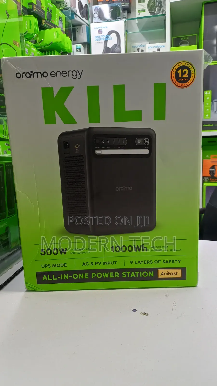 Oraimo Energy KILI 1000Wh 500W Power Station