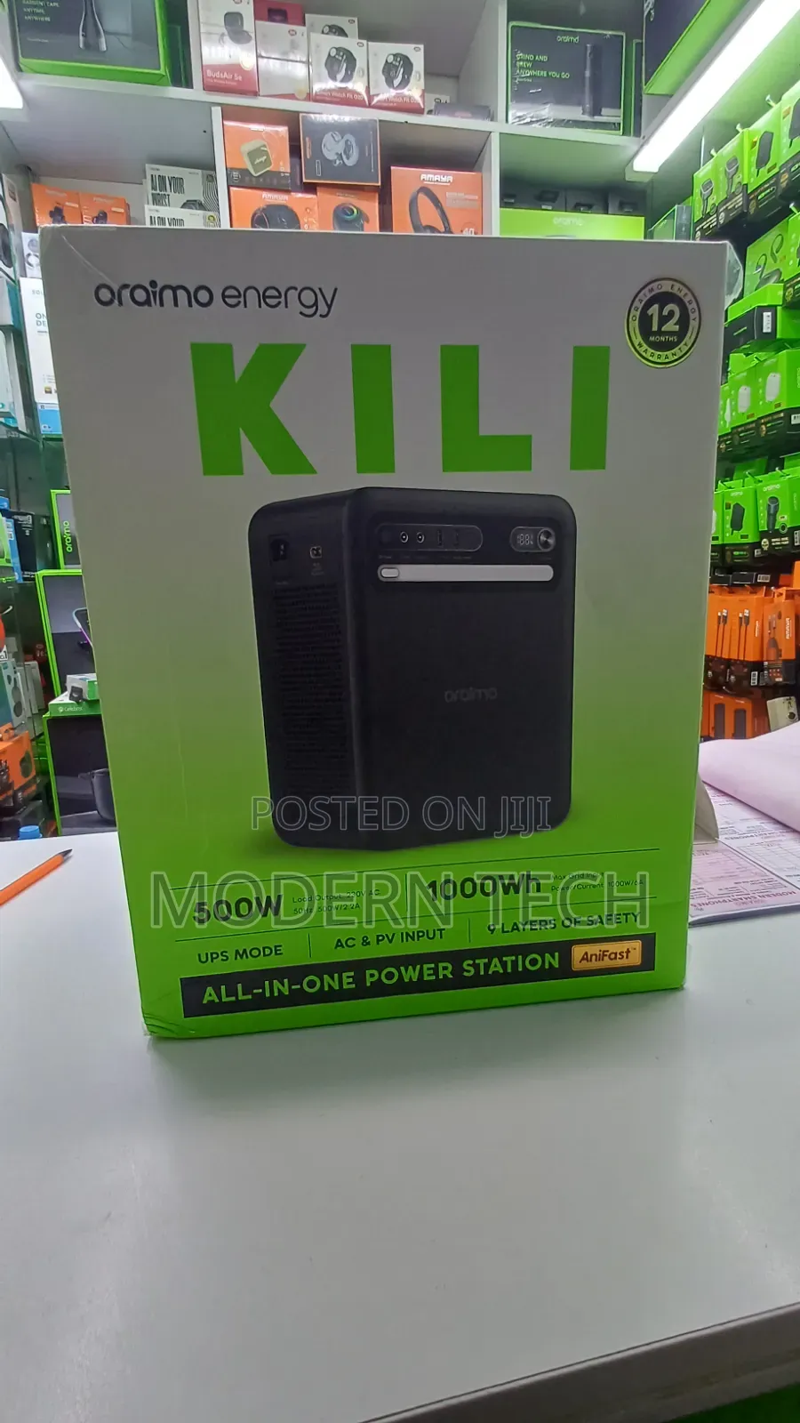 Oraimo 1000Wh Backup Power Station 500W for Home Outdoor Use