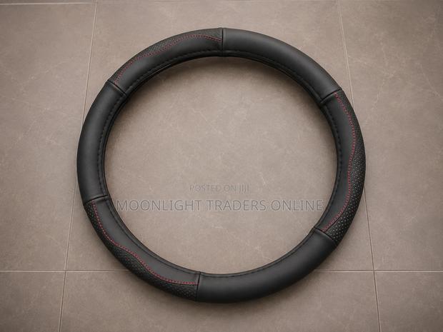 Universal Leather Steering Wheel Cover - main view