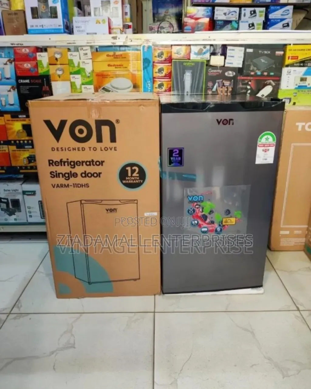 Von Refrigerator Capacity 90Litres Brand New. 1year Warrants