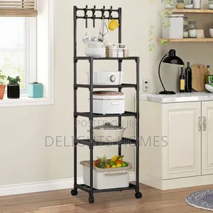 Detachable 5 Layer Metallic Kitchen Bowl Rack With-Pa