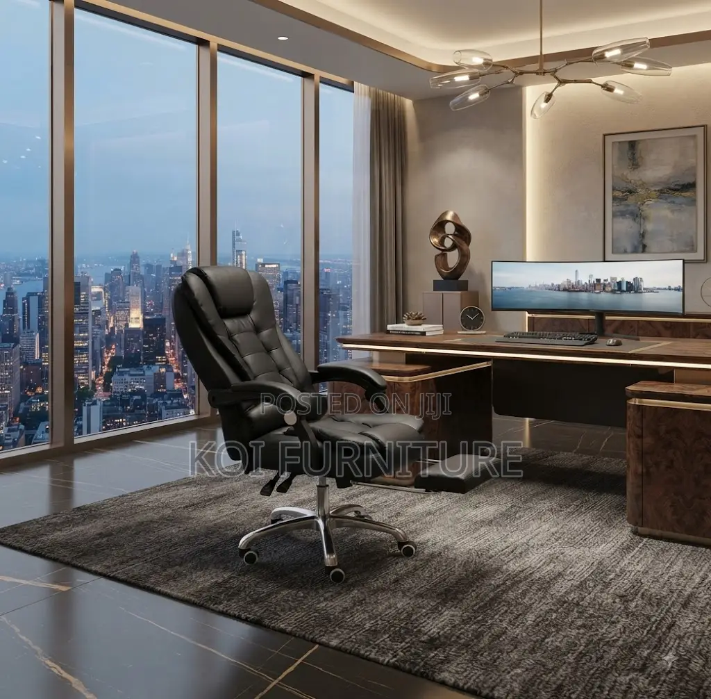 Office Chairs; Executive Leather Cushioned Office Adjustable Chairs