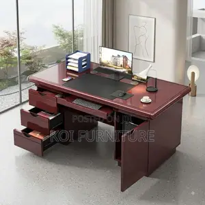 Office Desk; 1.2 Meter Executive Polished Mahogany Desk
