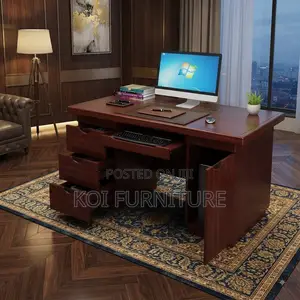 Office Desk; 1.2 Meter Executive Polished Mahogany Desk
