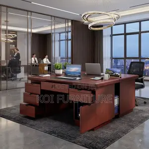 Office Desk; 1.2 Meter Executive Polished Mahogany Desk