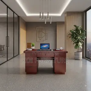 Office Desk; 1.2 Meter Executive Polished Mahogany Desk