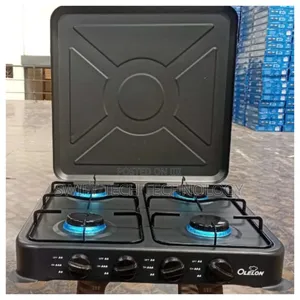 Olelon 4 Burner Gas Stove Cooker With Cover Lid
