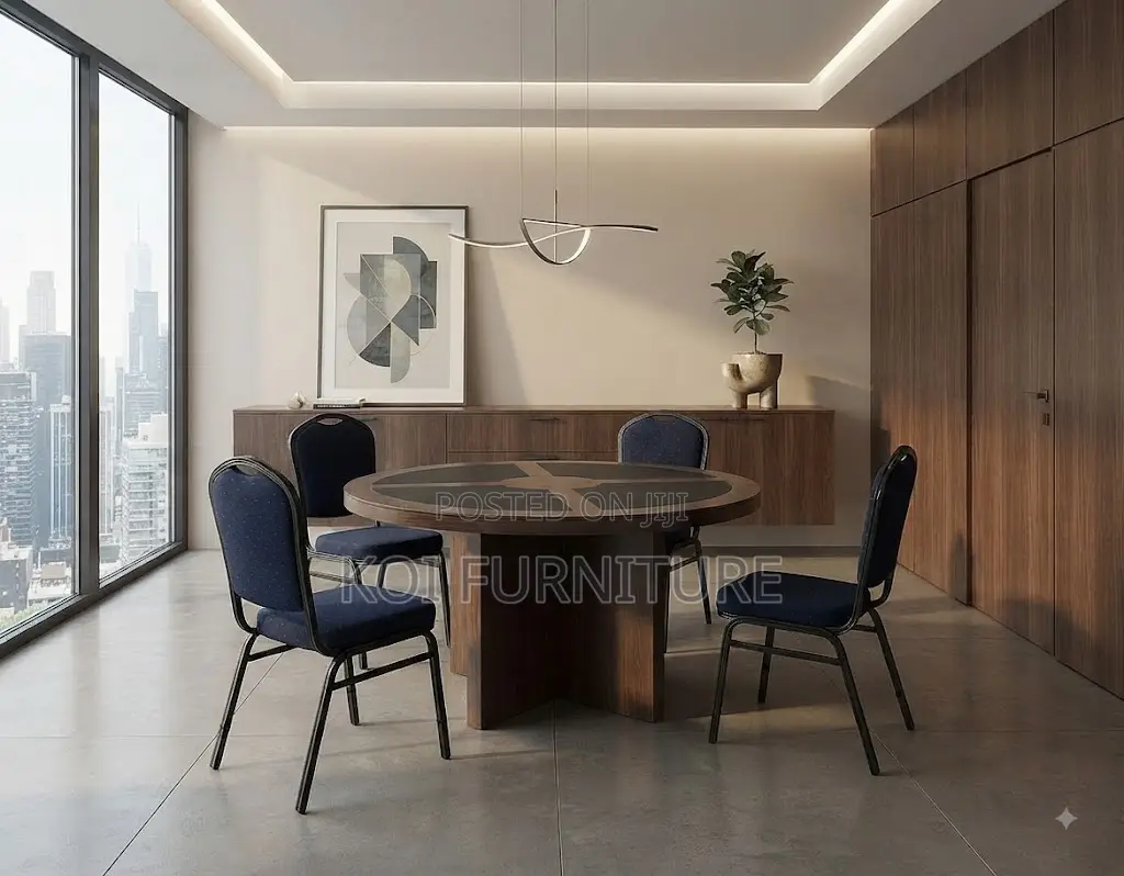 Boardroom Table; 1200MM Round Mahogany Painted Boardroom Table