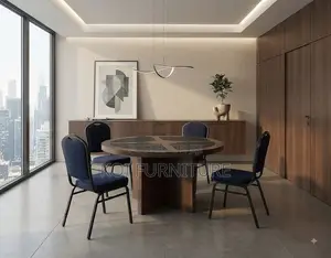 Boardroom Table; 1200MM Round Mahogany Painted Boardroom Table