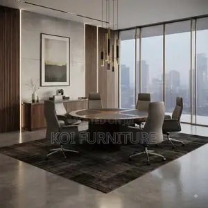 Boardroom Table; 1200MM Round Mahogany Painted Boardroom Table