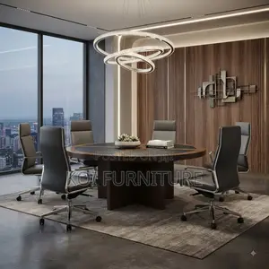 Boardroom Table; 1200MM Round Mahogany Painted Boardroom Table
