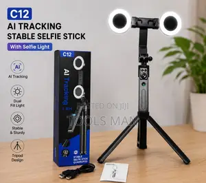 C12 AI Tracking Selfie Stick Tripod 1.8M With Dual Fill Light Remote