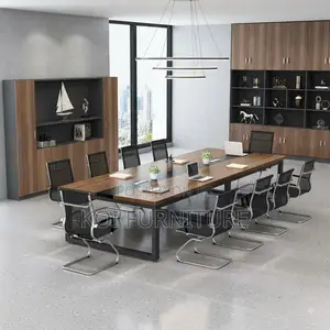 Boardroom Table; 240cm Brown Long Seating Conference Boardroom Table