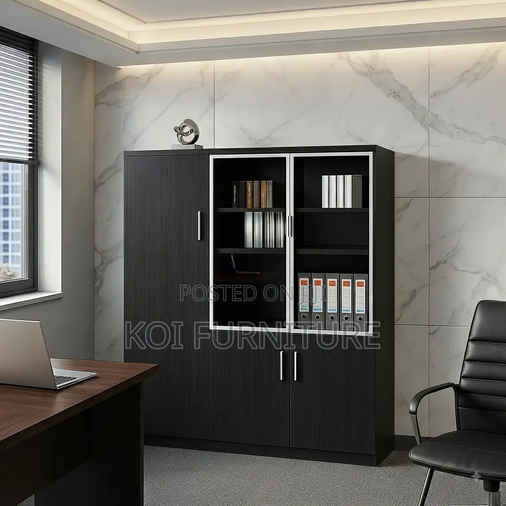 Office Cabinet; Three Doors Wooden Document Storage Office Cabinet