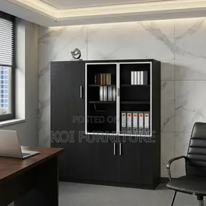 Office Cabinet; Three Doors Wooden Document Storage Office Cabinet