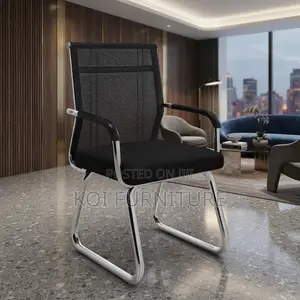 Office Chairs; Mesh Backrest Visitors Office Chair With Metal Legs