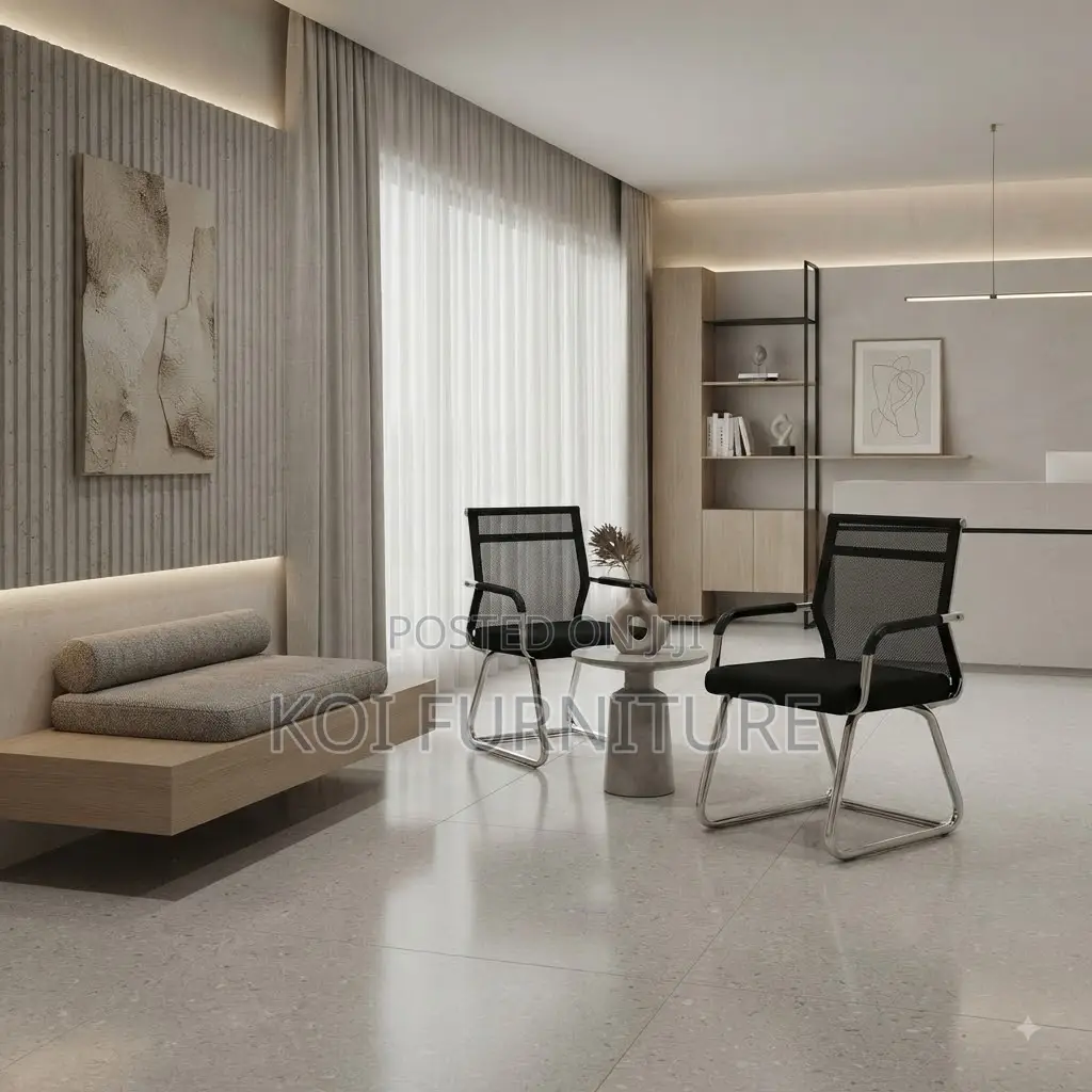 Office Chairs; Mesh Backrest Visitors Office Chair With Metal Legs