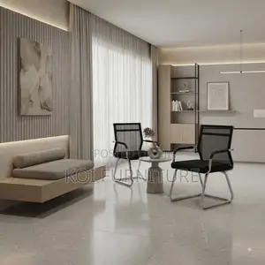 Office Chairs; Mesh Backrest Visitors Office Chair With Metal Legs